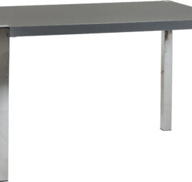 Charisma 4′ Dining Set – Grey Gloss/Chrome/Grey Faux Leather