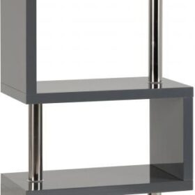 Charisma 5 Shelf Unit - Grey Gloss/Chrome