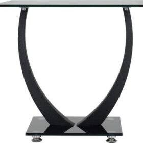 Hanley Lamp Table - Clear Glass/Black Border/Black Glass/Black